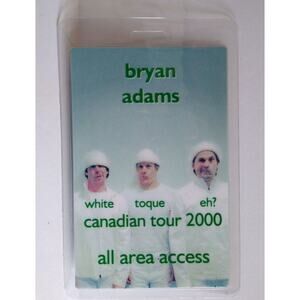 Bryan Adams Canadian Tour 2000 Backstage Pass Original Double Sided Pop Rock